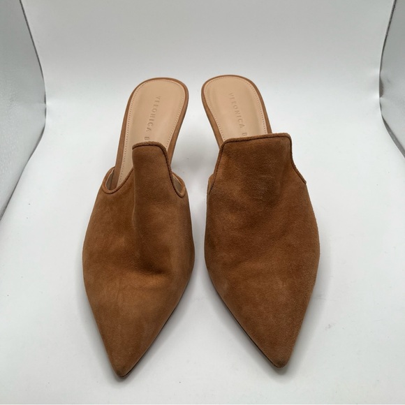 Veronica Beard Miriam Mule Tan leather suede size 8.5M slip on heels women - Picture 3 of 11